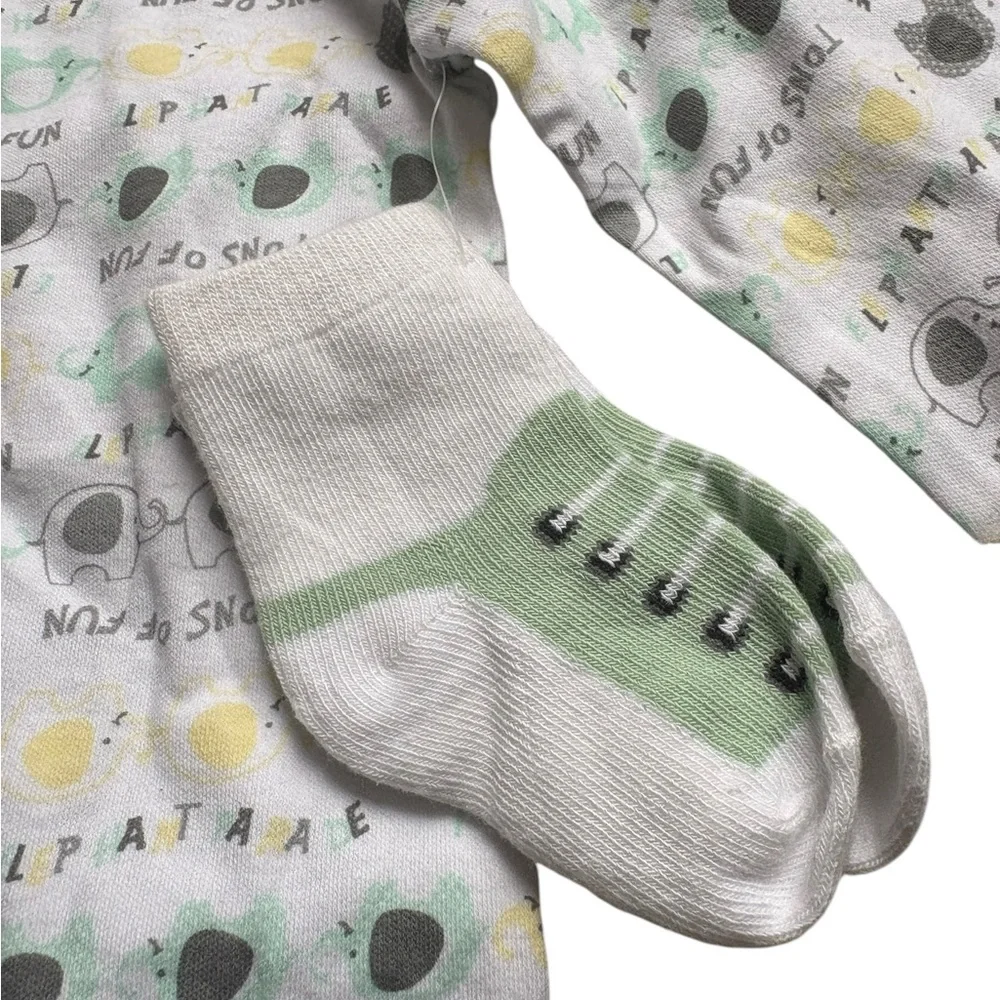 Kristen‎ Hanah 6-9 Month 3-Piece Baby Elephants Unisex NWT Bodysuit Pants Socks